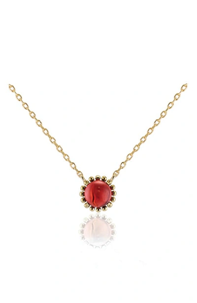 House Of Frosted Stone Floral Necklace In Red