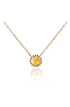 House Of Frosted Stone Floral Necklace In Gold/ Citrine