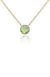House Of Frosted Stone Floral Necklace In Gold/ Peridot
