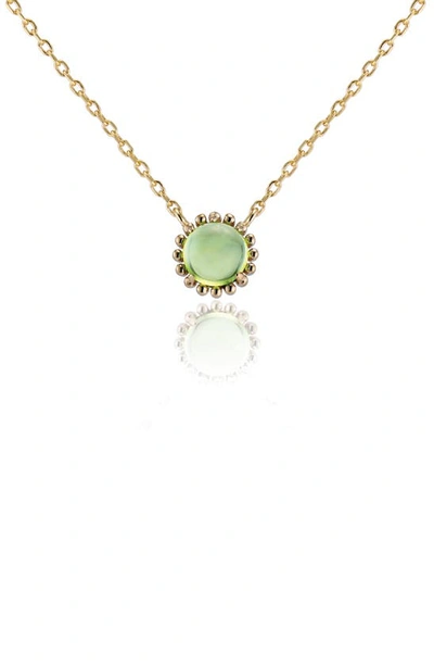 House Of Frosted Stone Floral Necklace In Gold/ Peridot