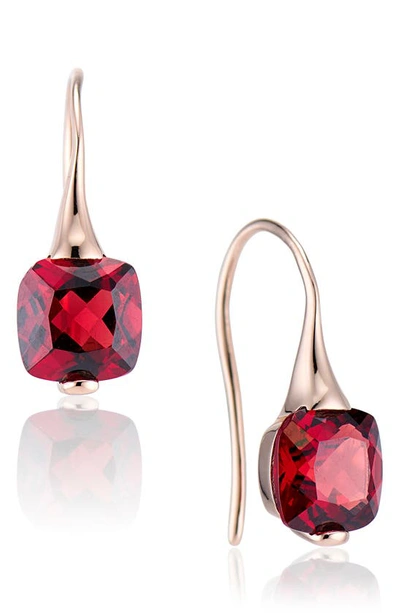 House Of Frosted Stone Drop Earrings In Gold/garnet
