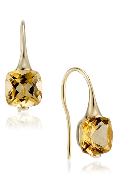 House Of Frosted Stone Drop Earrings In Gold/citrine