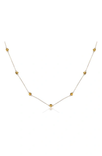 House Of Frosted Multi Stone Station Necklace In Gold