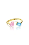 House Of Frosted Topaz Meeting Ring In Gold/ Blue Topaz