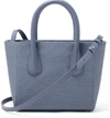 Dagne Dover Signature Petite Coated Canvas Tote - Blue In Ash Blue