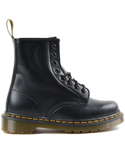 Dr. Martens' Black Grained Leather Ankle Boot.