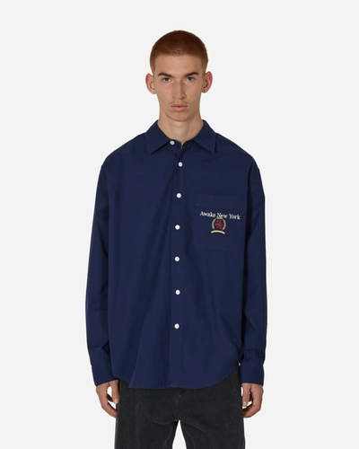 Tommy Jeans Awake Ny Button Down Shirt Yale Navy In Blue | ModeSens