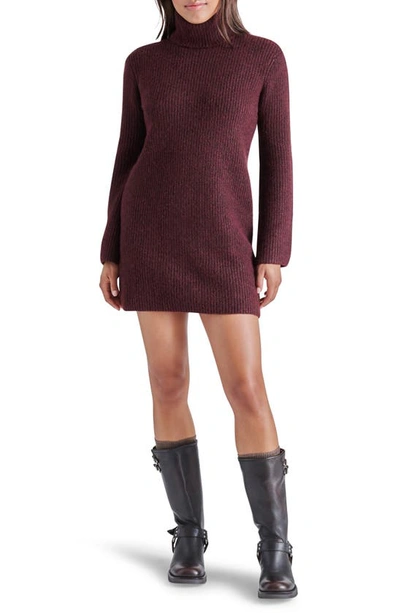 Steve Madden Abbie Long Sleeve Sweater Minidress In Fig