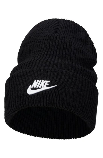 Nike Peak Futura Slouch Beanie In White/black