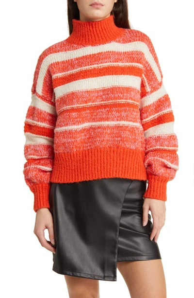 Vero Moda Kamma Variegated Stripe Turtleneck Sweater In Multi