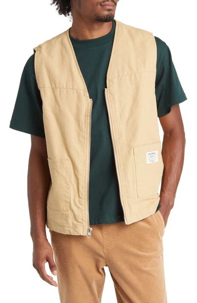 Pacsun Khaki Zip-up Cotton Vest
