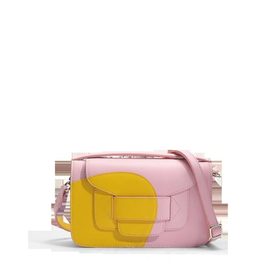 Pierre Hardy H Clutch Bag In Yellow Pink Calfskin