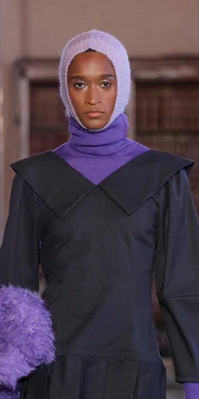 Sandy Liang Mohair Balaclava Iris In Purple