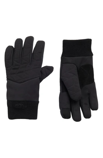 Ugg Quilted Knit Gloves In Black