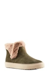 Cougar Duffy Faux Fur Trim Waterproof Bootie In Olive