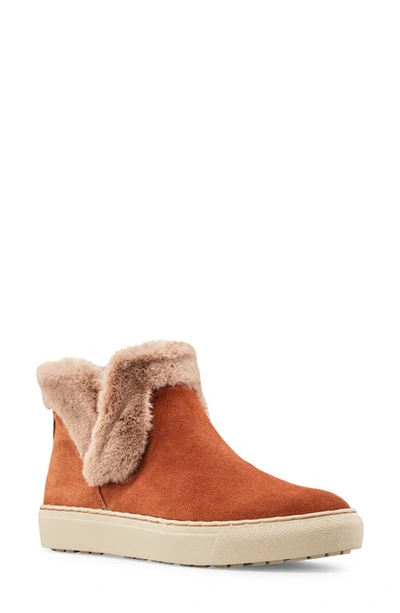 Cougar Duffy Faux Fur Trim Waterproof Bootie In Tobacco