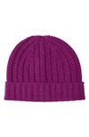 Sofia Cashmere Cable Knit Cashmere Beanie In Mulberry