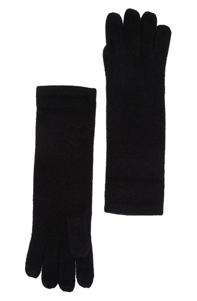 Sofia Cashmere Screen Knit Cashmere Gloves In Black