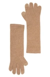 Sofia Cashmere Screen Knit Cashmere Gloves In Camel