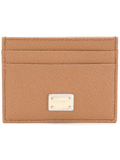 Dolce & Gabbana Brown Logo-plaque Leather Cardholder