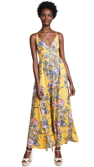 Free People Through The Vine Maxi Dress In Gold | ModeSens