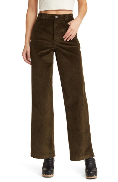 Madewell Emmett 2.0 Wide Leg Corduroy Pants In Expedition Green