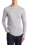 Goodlife Tri-blend Long Sleeve Scallop Crew T-shirt In Alloy