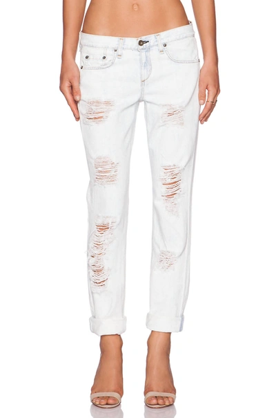 Rag & Bone Women Drey Boyfriend Jeans In Aged Bright White In Multi