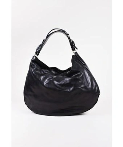 Ralph Lauren 1 Black & Silver Tone Leather Hobo Bag | ModeSens