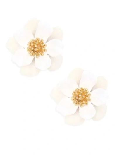 Kate Spade Floral Mosaic Stud Earrings In White Multi