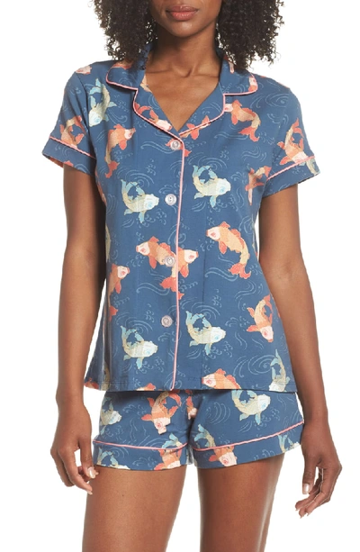 Bedhead Printed Knit Shortie Pajama Set In Koi