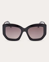 Emilio Pucci Women's Shiny Black & Smoke Gradient Geometric Sunglasses In Black/smoke