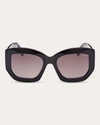 Emilio Pucci Women's Shiny Black & Smoke Gradient Geometric Sunglasses In Shiny Black Pale