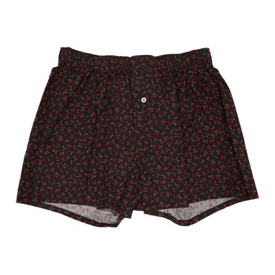 Druthers Black Cherry Patterned Boxers In Cheeries
