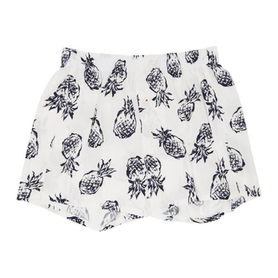 Druthers White Pineapple Patterned Boxers
