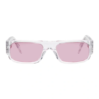 Super Ssense Exclusive Transparent And Pink Glossy Smile Sunglasses In Crystl/pink