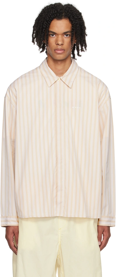Sunnei Striped-pattern Cotton Shirt In Obs Offwhite/beige S