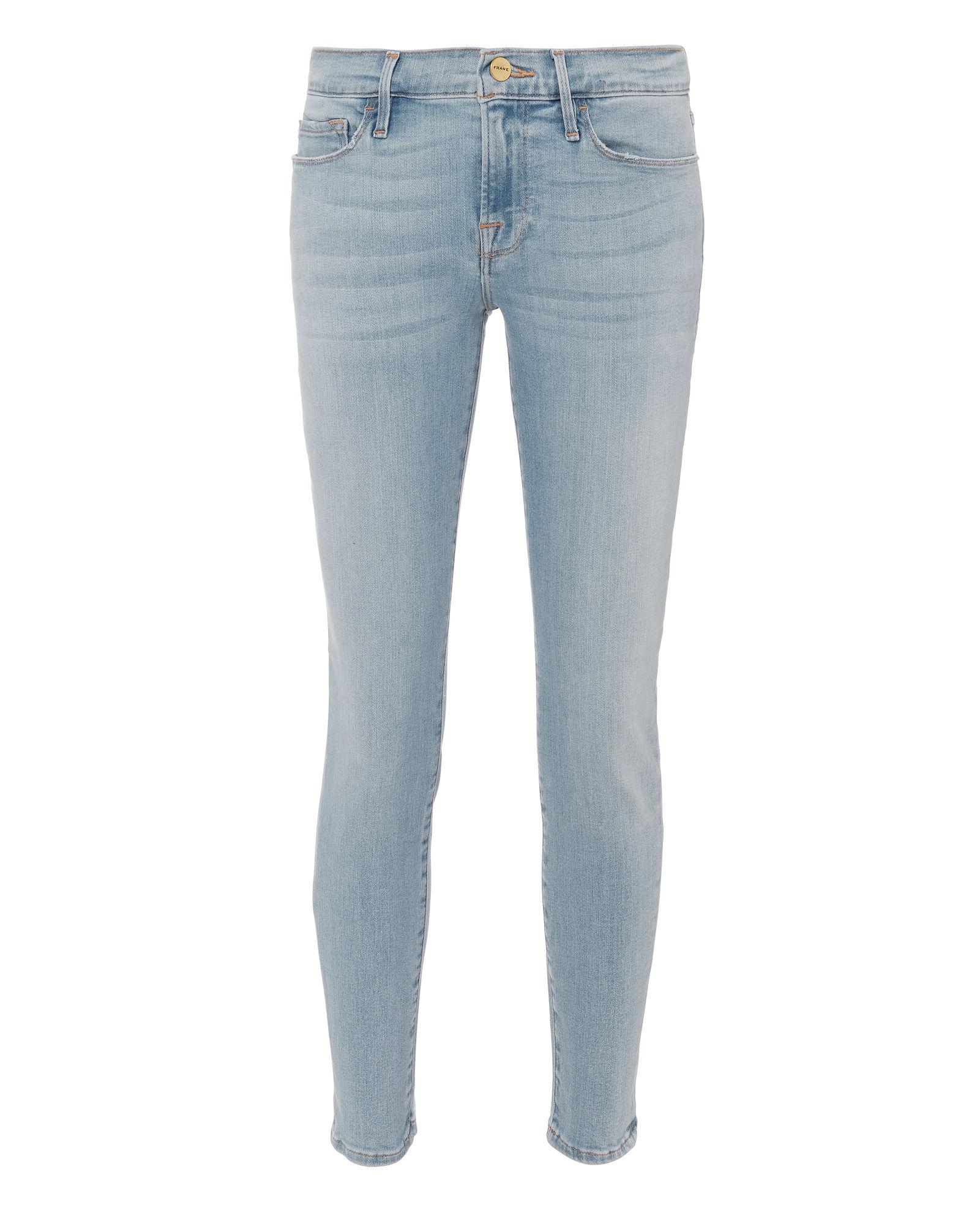 Frame Le Skinny High-rise Jeans In Light Blue Denim | ModeSens