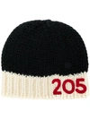 Calvin Klein 205w39nyc Black Knitted Wool Beanie In Black And White