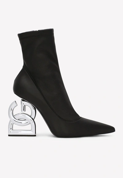 Dolce & Gabbana Dg Pop 105 Ankle Boots In Faux Leather In Black