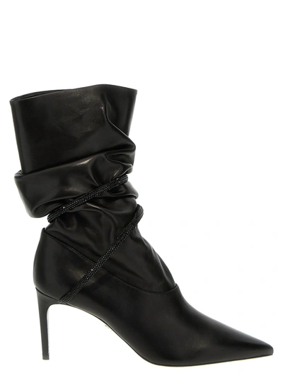 René Caovilla Rhinestone Nappa Ankle Boots Boots And Ankle Boots In Black
