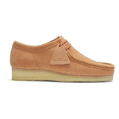 Clarks Originals Pink Suede Wallabee Moccasins In Sandstone S