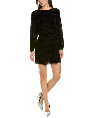 The Kooples Velvet Burnout Mini Dress In Black