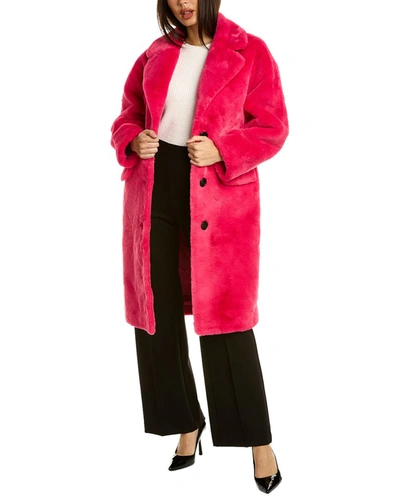 Adrienne Landau Belted Coat In Pink
