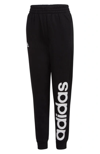 Adidas Originals Kids' Linear Logo Fleece Joggers In Black