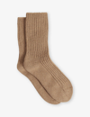 Reiss Carmen - Camel Wool Blend Ribbed Socks, Uk 3-5