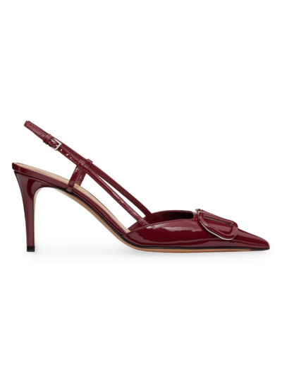 Valentino Garavani Vlogo Signature Slingback Pumps In Maroon