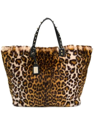 Dolce & Gabbana Beatrice Shopping Bag In Leopard Faux Fur In Leopard Print