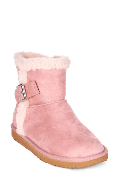 Floopi Faux Fur Lined Ankle Boot In Pink