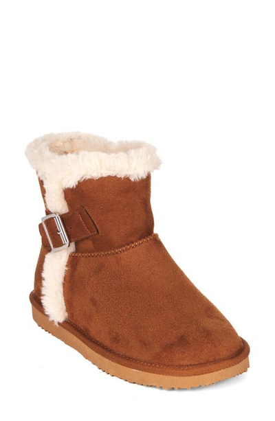 Floopi Faux Fur Lined Ankle Boot In Camel